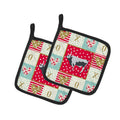 Hungarian Grey Steppe Cow Love Pot Holder Set of 2 Heat Resistant Quilted Hot Pads 7.5 x 7.5 Inch, Insulated Kitchen Trivets for Cooking & Baking