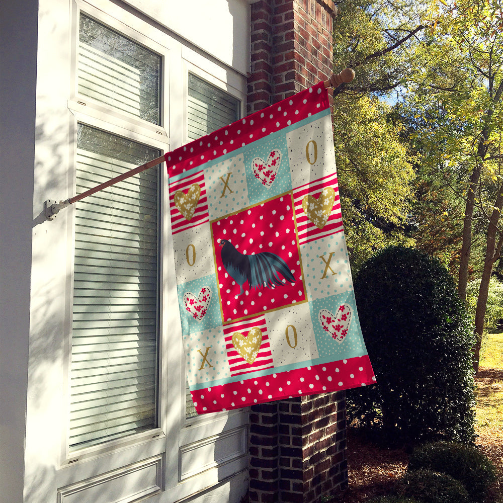 Sumatra Chicken Love House Flag 28x40 Porch Sleeve Pole Decorative Outside Yard Banner Artwork Wall Hanging, Polyester