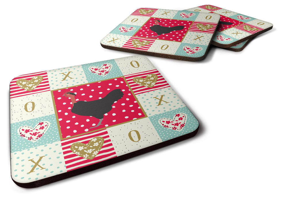 Naked Neck Chicken Love Foam Coasters Set of 4 Cup Coasters for Indoor Outdoor, Tabletop Protection, Anti Slip, Mouse pad Material