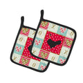 Naked Neck Chicken Love Pot Holder Set of 2 Heat Resistant Quilted Hot Pads 7.5 x 7.5 Inch, Insulated Kitchen Trivets for Cooking & Baking