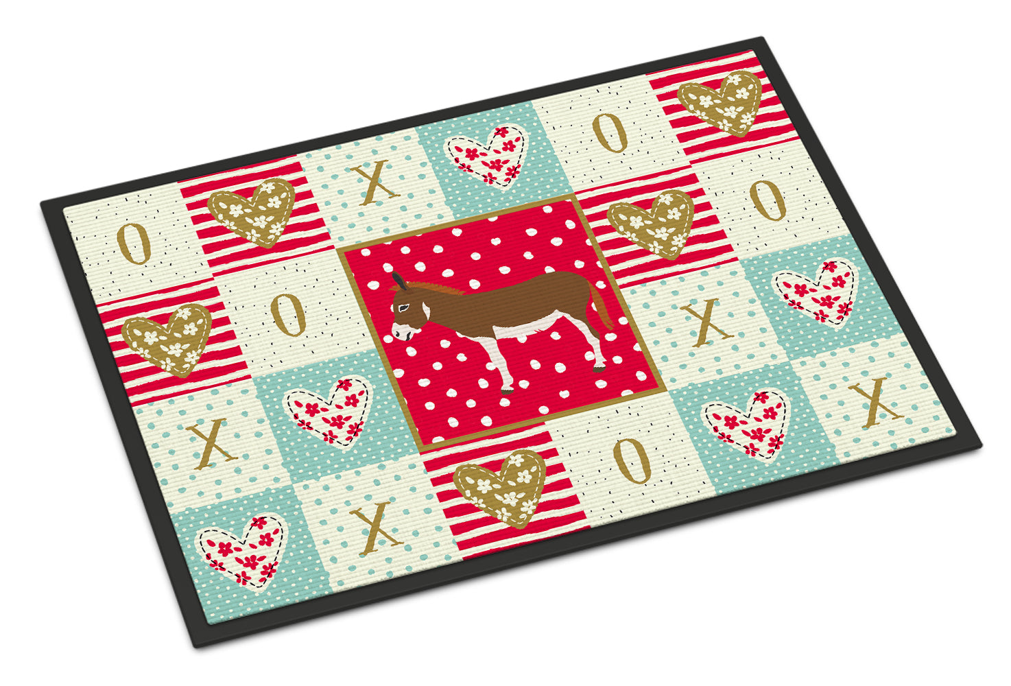 Miniature Mediterranian Donkey Love Doormat Indoor Outdoor 18H X 27W Front Door Mat Rugs for Entryway, Non Slip Washable