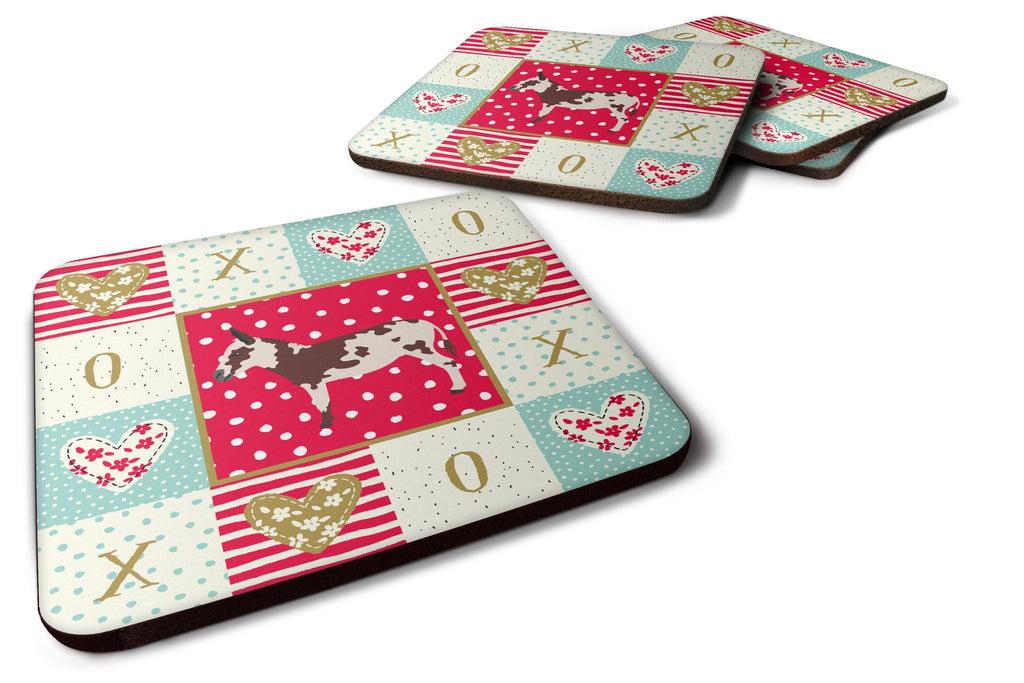 American Spotted Donkey Love Foam Coasters Set of 4 Cup Coasters for Indoor Outdoor, Tabletop Protection, Anti Slip, Mouse pad Material