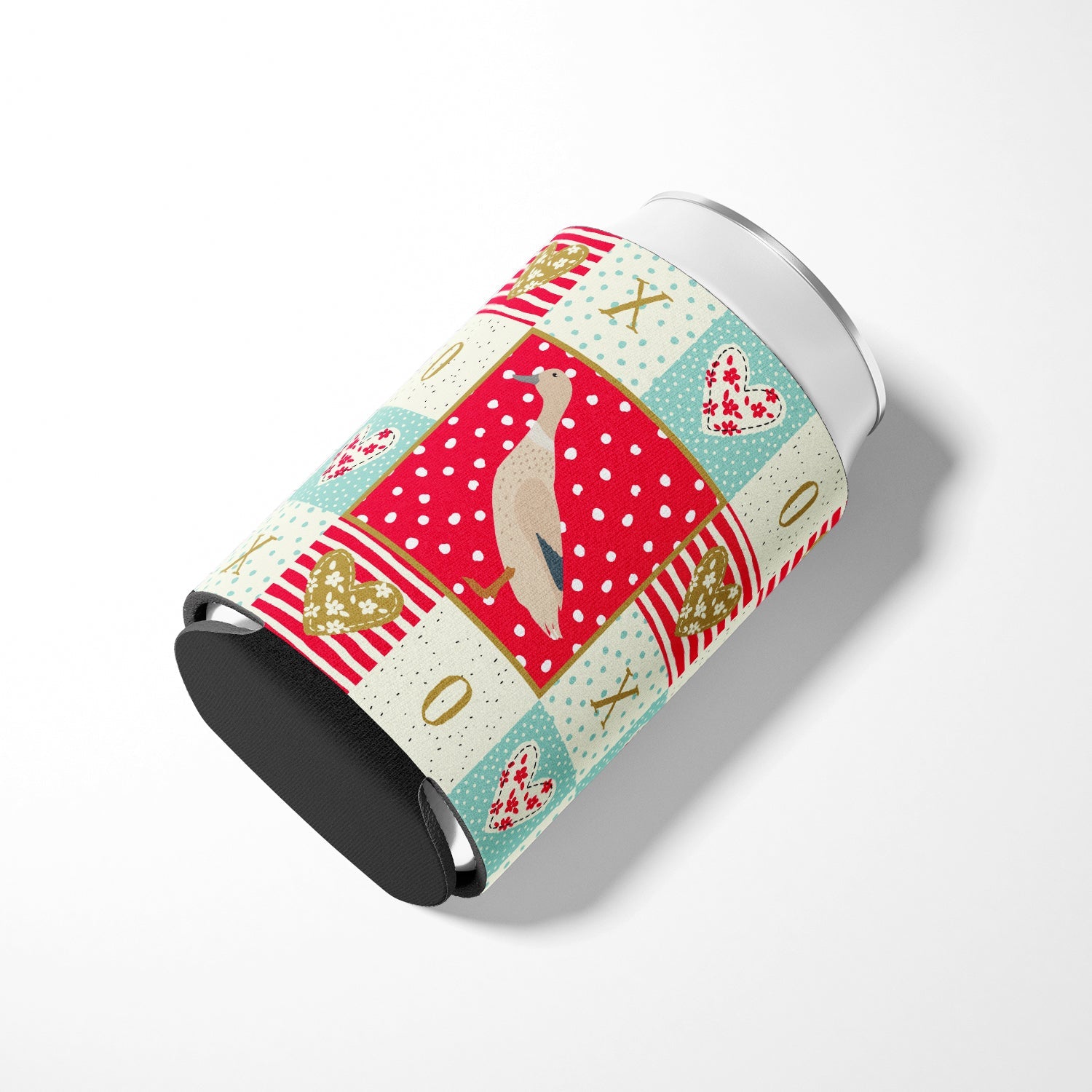 West Harlequin Duck Love Can or Bottle Hugger Cooler Sleeve for Standard 12 oz Cans, Insulated Foam Beer & Soda Can Hugger Reusable
