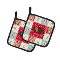 Coypu Nutria River Rat Love Pot Holder Set of 2 Heat Resistant Quilted Hot Pads 7.5 x 7.5 Inch, Insulated Kitchen Trivets for Cooking & Baking