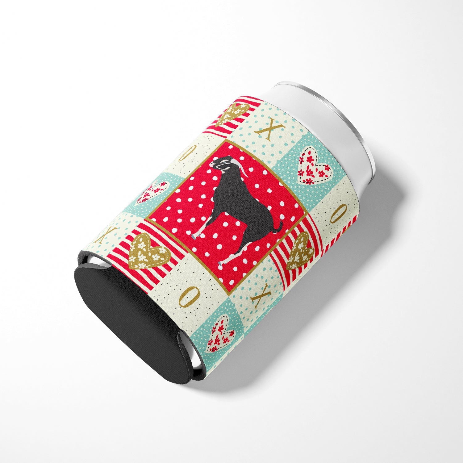 Black Bengal Goat Love Can or Bottle Hugger Cooler Sleeve for Standard 12 oz Cans, Insulated Foam Beer & Soda Can Hugger Reusable