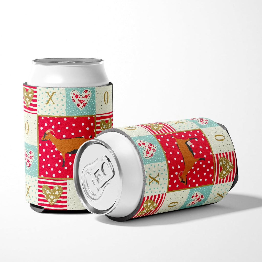 Oberhasli Goat Love Can or Bottle Hugger Cooler Sleeve for Standard 12 oz Cans, Insulated Foam Beer & Soda Can Hugger Reusable