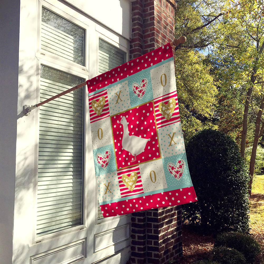 Roman Goose Love House Flag 28x40 Porch Sleeve Pole Decorative Outside Yard Banner Artwork Wall Hanging, Polyester