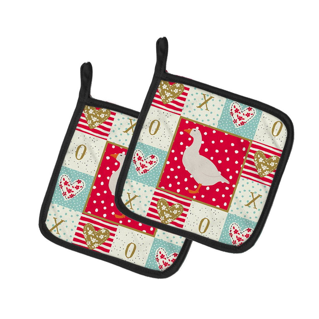 Shire Horse Love Pot Holder Set of 2 Heat Resistant Quilted Hot Pads 7.5 x 7.5 Inch, Insulated Kitchen Trivets for Cooking & Baking