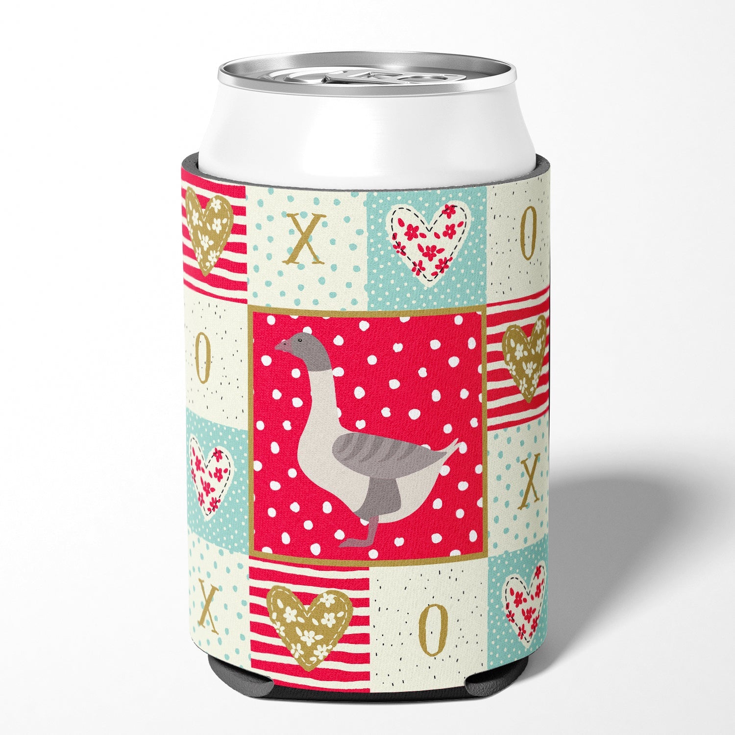 Buff Grey Back Goose Love Can or Bottle Hugger Cooler Sleeve for Standard 12 oz Cans, Insulated Foam Beer & Soda Can Hugger Reusable