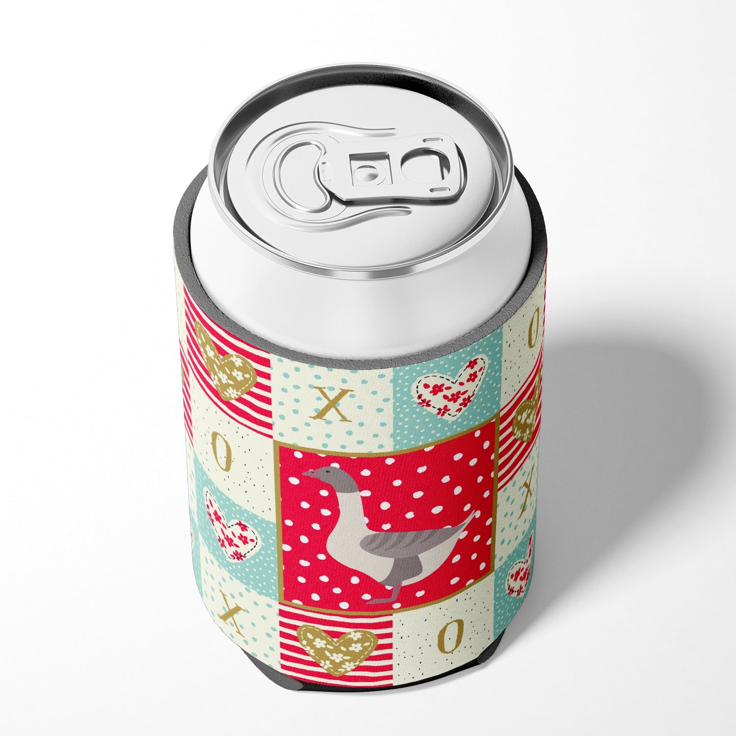 Buff Grey Back Goose Love Can or Bottle Hugger Cooler Sleeve for Standard 12 oz Cans, Insulated Foam Beer & Soda Can Hugger Reusable