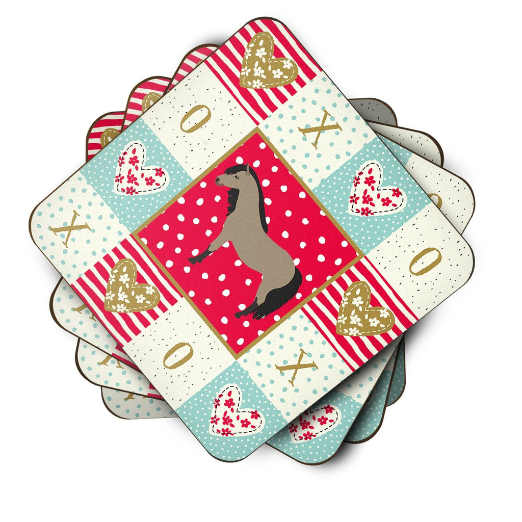 Welsh Pony Horse Love Foam Coasters Set of 4 Cup Coasters for Indoor Outdoor, Tabletop Protection, Anti Slip, Mouse pad Material