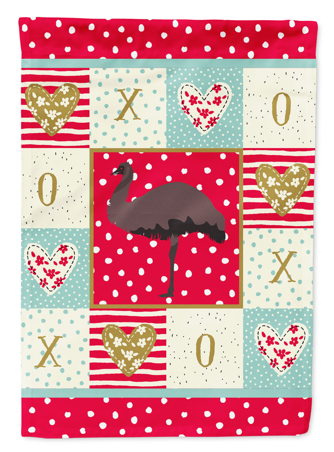 Emu Love House Flag 28x40 Porch Sleeve Pole Decorative Outside Yard Banner Artwork Wall Hanging, Polyester