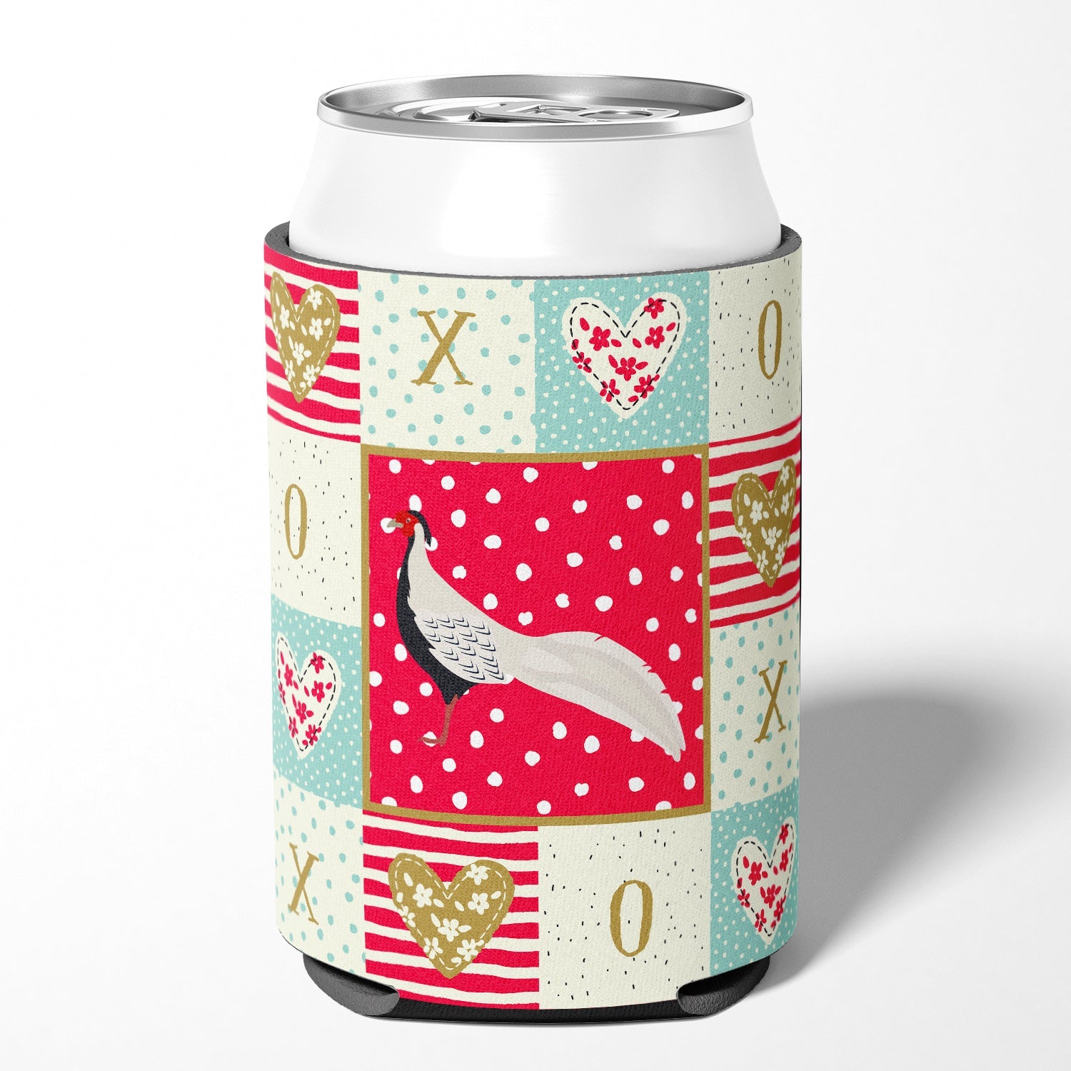 Silver Pheasant Love Can or Bottle Hugger Cooler Sleeve for Standard 12 oz Cans, Insulated Foam Beer & Soda Can Hugger Reusable