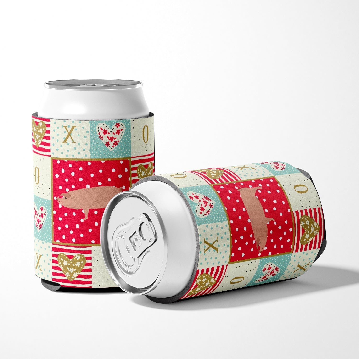 American Landrace Pig Love Can or Bottle Hugger Cooler Sleeve for Standard 12 oz Cans, Insulated Foam Beer & Soda Can Hugger Reusable