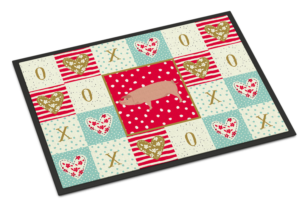 American Landrace Pig Love Doormat Indoor Outdoor 18H X 27W Front Door Mat Rugs for Entryway, Non Slip Washable