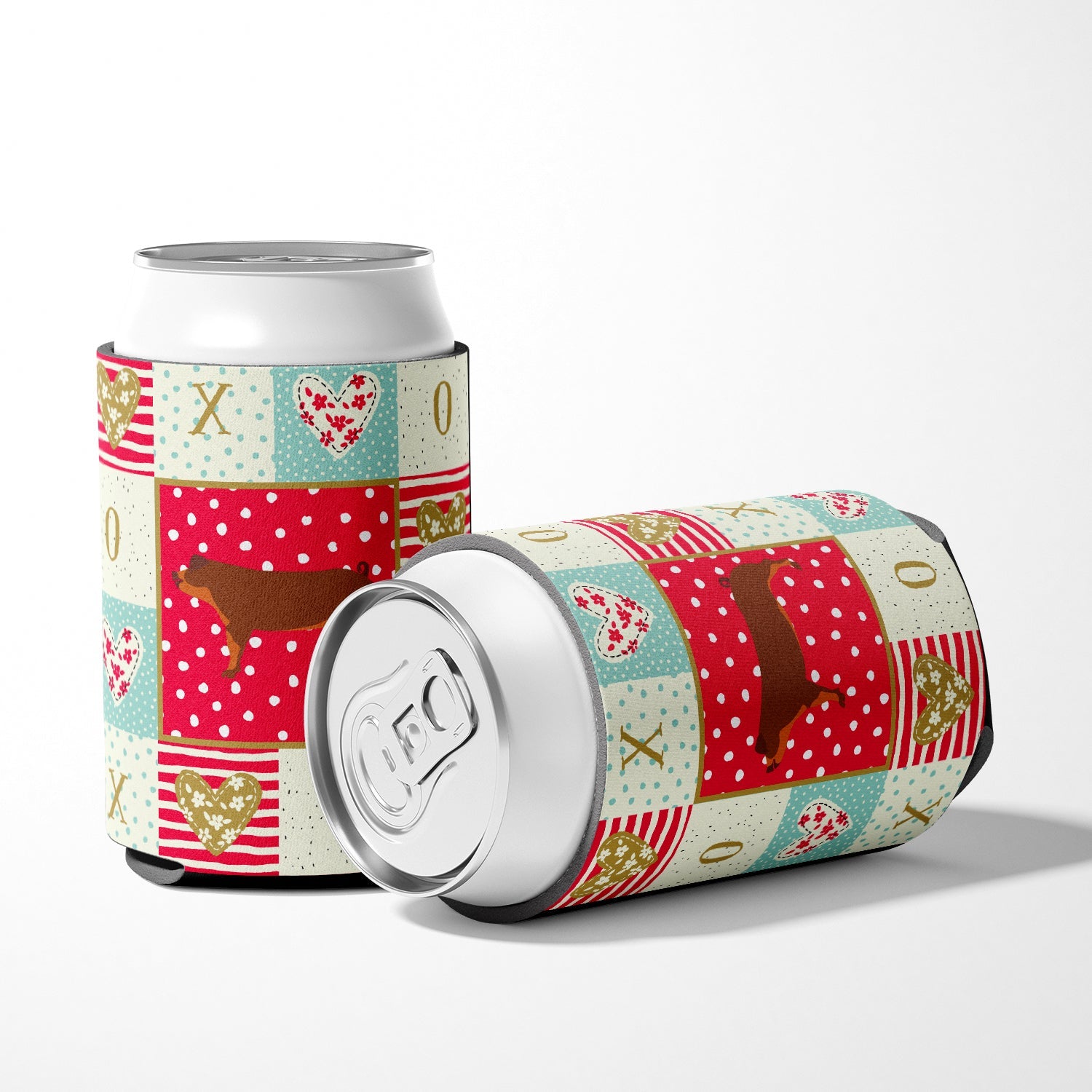 Duroc Pig Love Can or Bottle Hugger Cooler Sleeve for Standard 12 oz Cans, Insulated Foam Beer & Soda Can Hugger Reusable