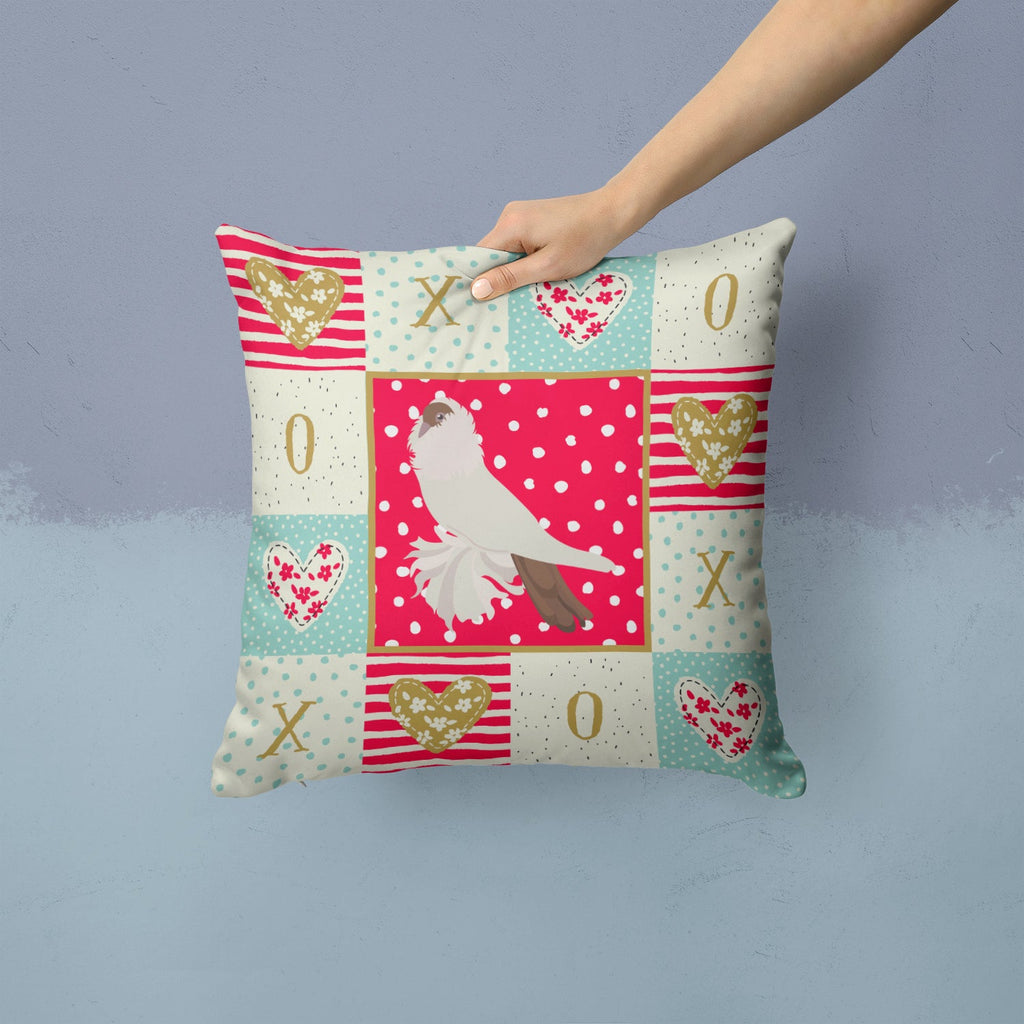 German Helmet Pigeon Love Decorative Throw Pillow 14x14 Indoor Outdoor Accent Cushion, Fabric Cover with Insert for Sofa, Bed, Porch & Living Room