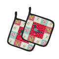 Racing Pigeon Love Pot Holder Set of 2 Heat Resistant Quilted Hot Pads 7.5 x 7.5 Inch, Insulated Kitchen Trivets for Cooking & Baking