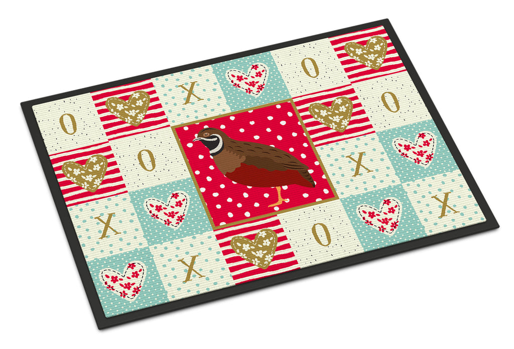 Chinese Painted or King Quail Love Doormat Indoor Outdoor 18H X 27W Front Door Mat Rugs for Entryway, Non Slip Washable