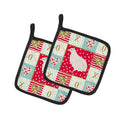 Texas Quail Love Pot Holder Set of 2 Heat Resistant Quilted Hot Pads 7.5 x 7.5 Inch, Insulated Kitchen Trivets for Cooking & Baking