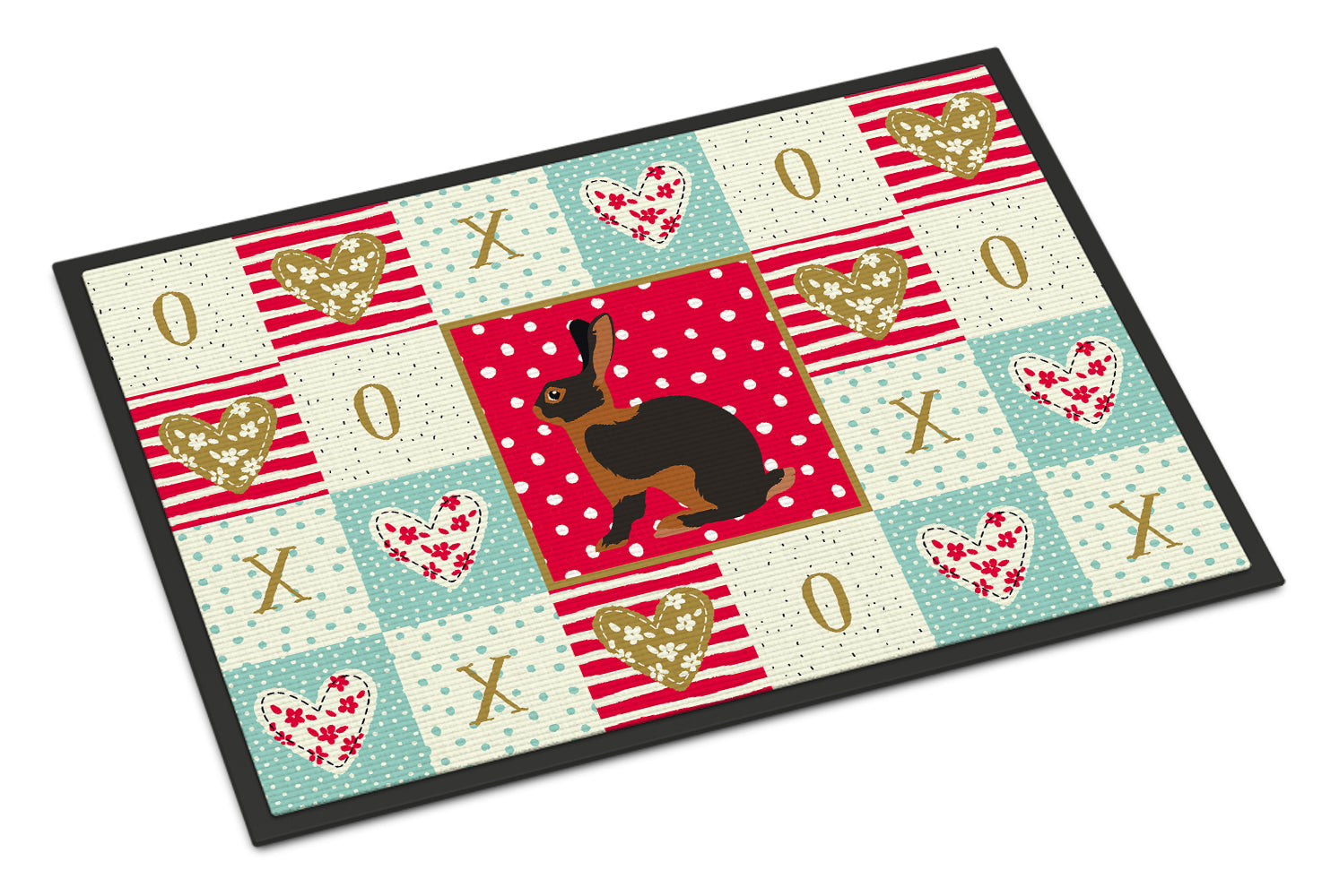 Tan Rabbit Love Doormat Indoor Outdoor 18H X 27W Front Door Mat Rugs for Entryway, Non Slip Washable