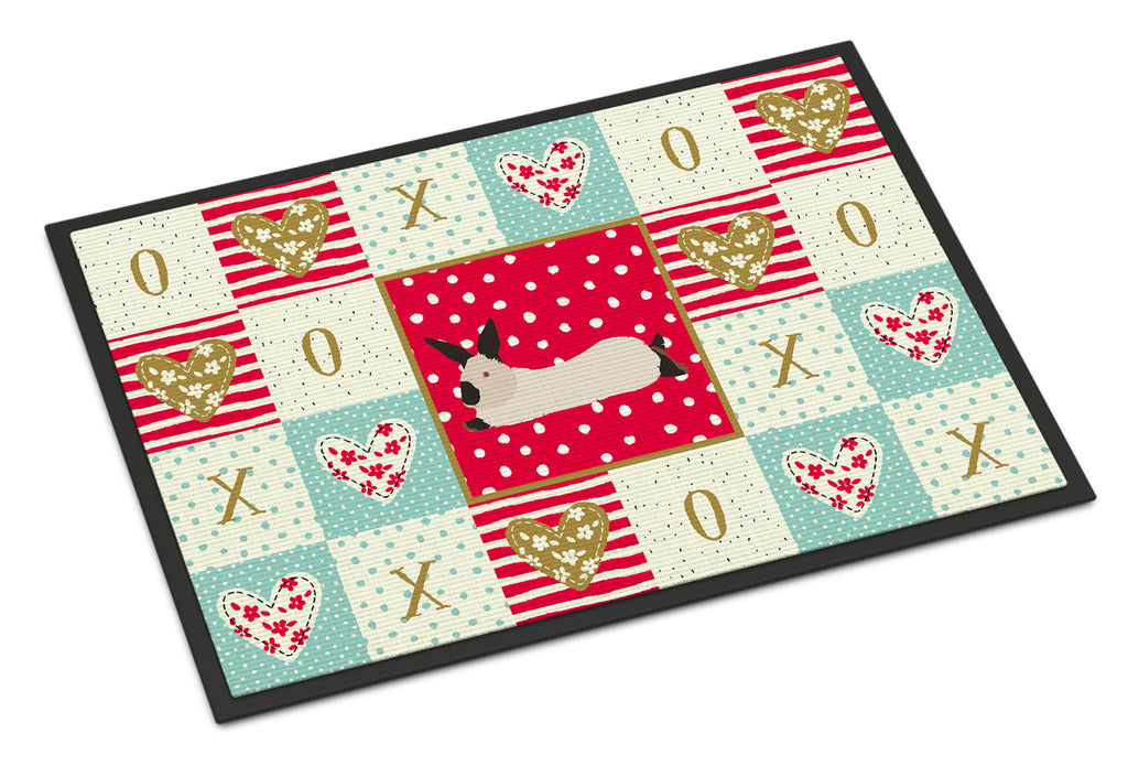 California White Rabbit Love Doormat Indoor Outdoor 18H X 27W Front Door Mat Rugs for Entryway, Non Slip Washable