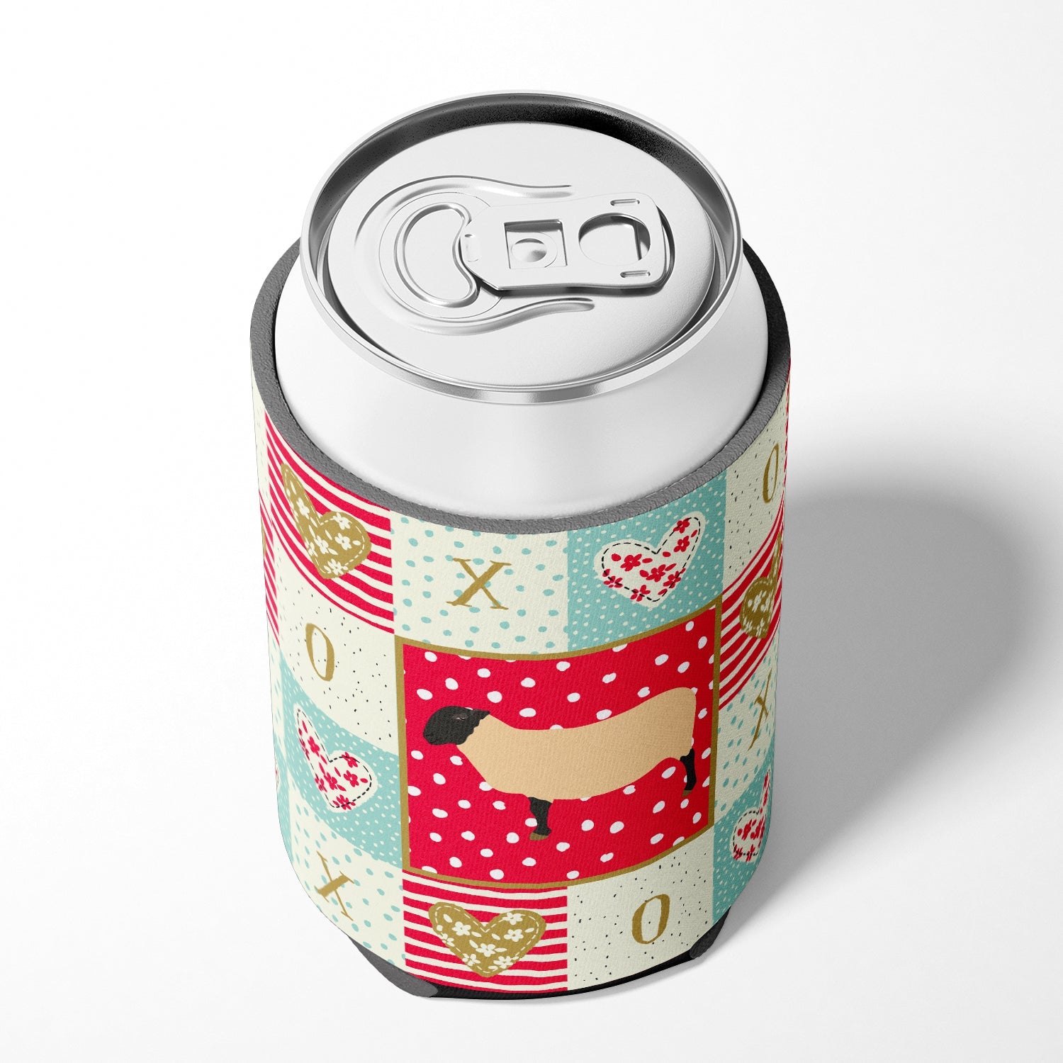 Suffolk Sheep Love Can or Bottle Hugger Cooler Sleeve for Standard 12 oz Cans, Insulated Foam Beer & Soda Can Hugger Reusable