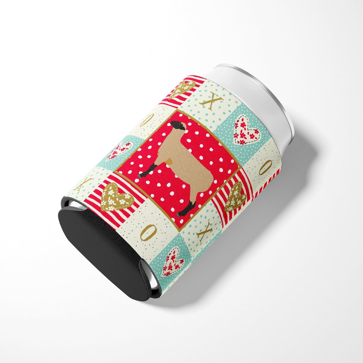 Hampshire Down Sheep Love Can or Bottle Hugger Cooler Sleeve for Standard 12 oz Cans, Insulated Foam Beer & Soda Can Hugger Reusable