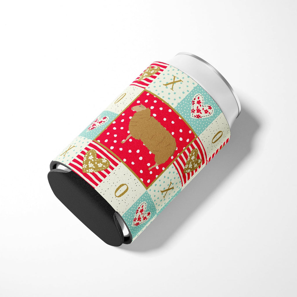 East Friesian Sheep Love Can or Bottle Hugger Cooler Sleeve for Standard 12 oz Cans, Insulated Foam Beer & Soda Can Hugger Reusable