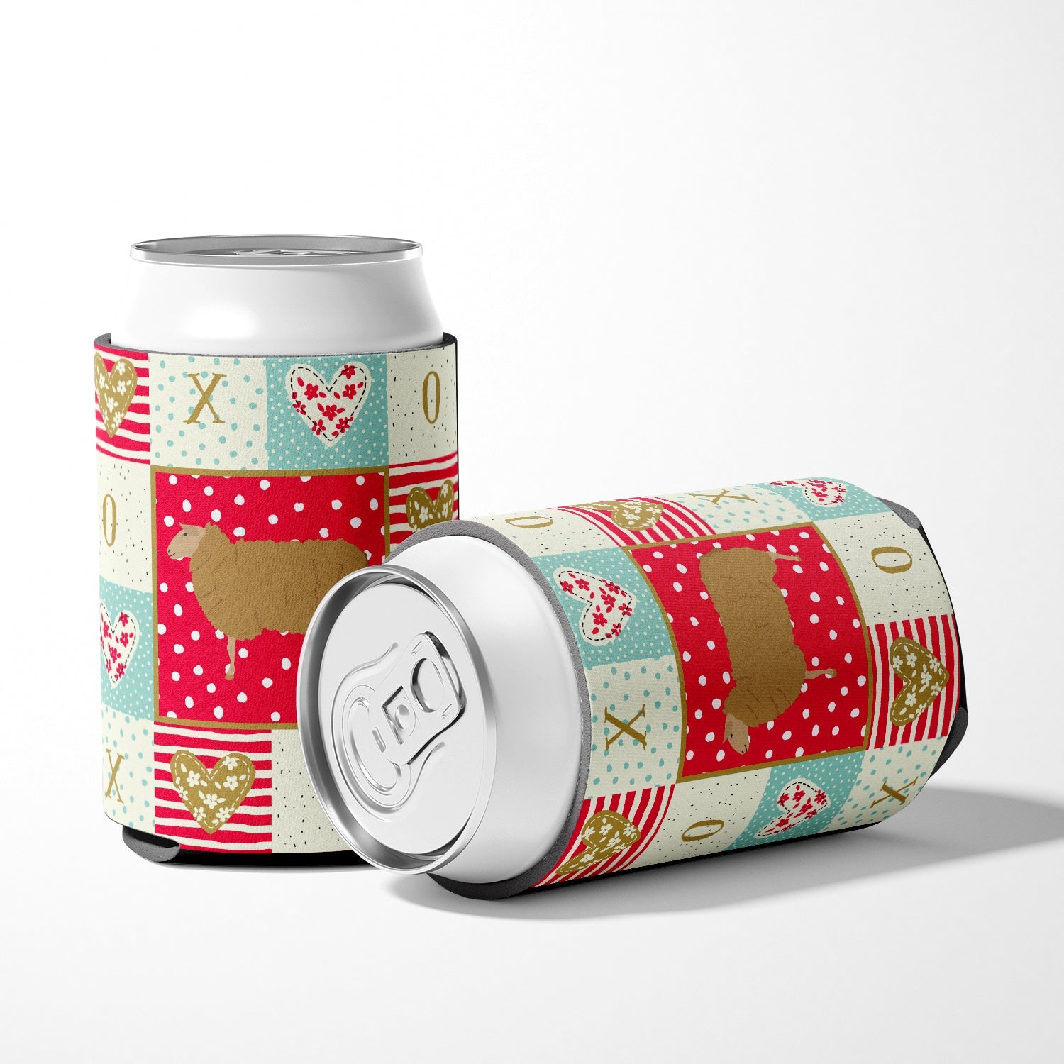 East Friesian Sheep Love Can or Bottle Hugger Cooler Sleeve for Standard 12 oz Cans, Insulated Foam Beer & Soda Can Hugger Reusable