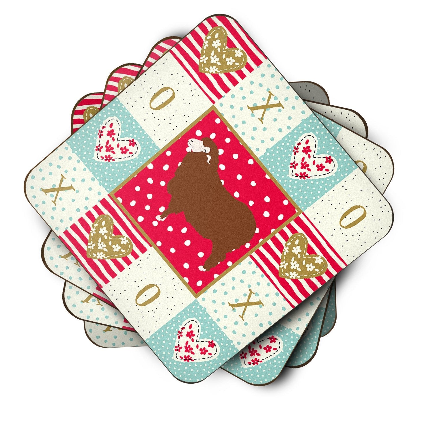 Merino Sheep Love Foam Coasters Set of 4 Cup Coasters for Indoor Outdoor, Tabletop Protection, Anti Slip, Mouse pad Material