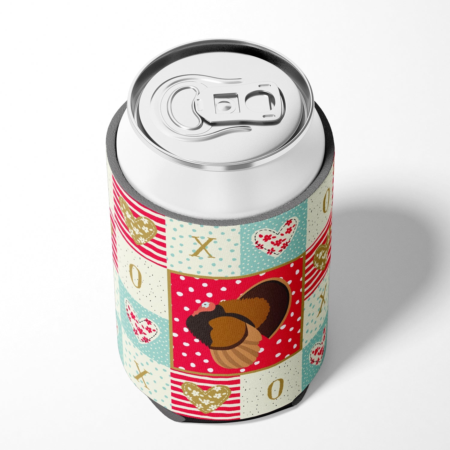 Bronze Turkey Love Can or Bottle Hugger Cooler Sleeve for Standard 12 oz Cans, Insulated Foam Beer & Soda Can Hugger Reusable