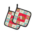 Texel Guinea Pig Love Pot Holder Set of 2 Heat Resistant Quilted Hot Pads 7.5 x 7.5 Inch, Insulated Kitchen Trivets for Cooking & Baking