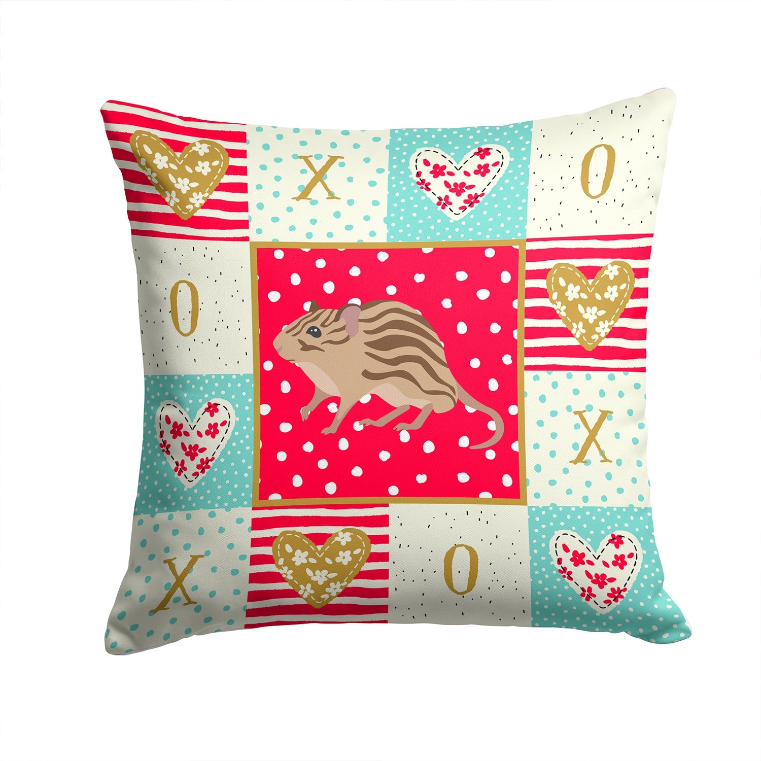 Zebra Mouse Love Decorative Throw Pillow 14x14 Indoor Outdoor Accent Cushion, Fabric Cover with Insert for Sofa, Bed, Porch & Living Room