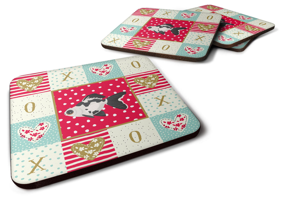 Telescope Eye Goldfish Love Foam Coasters Set of 4 Cup Coasters for Indoor Outdoor, Tabletop Protection, Anti Slip, Mouse pad Material
