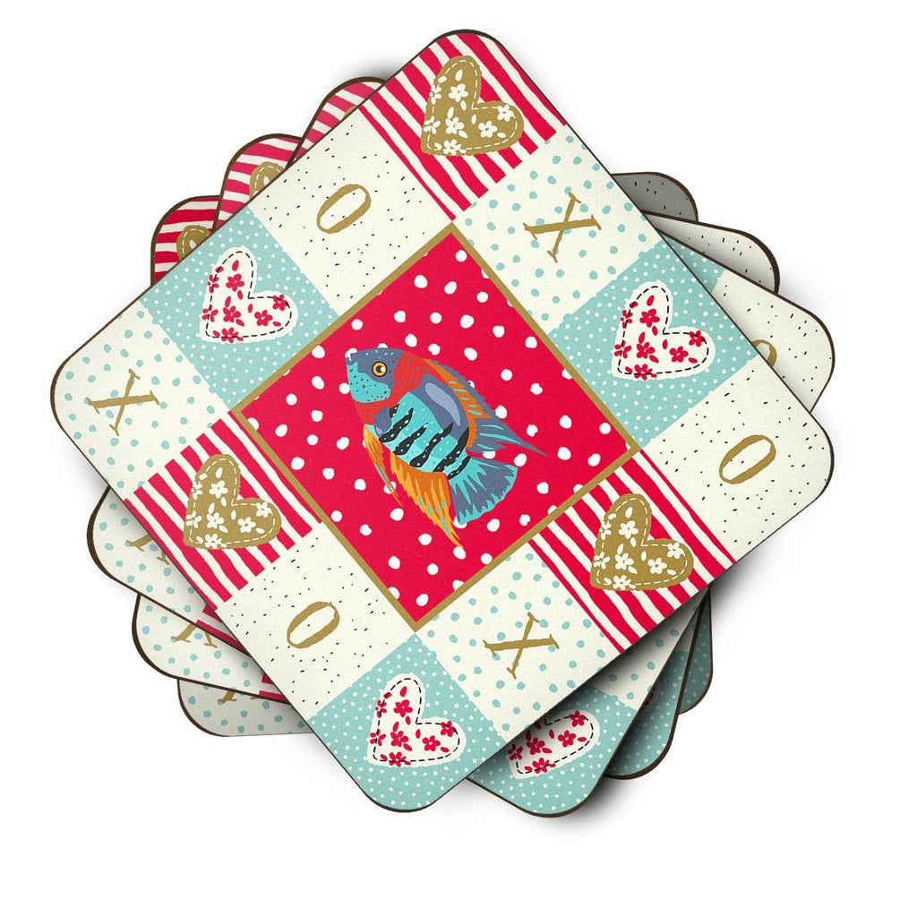 Severum Love Foam Coasters Set of 4 Cup Coasters for Indoor Outdoor, Tabletop Protection, Anti Slip, Mouse pad Material