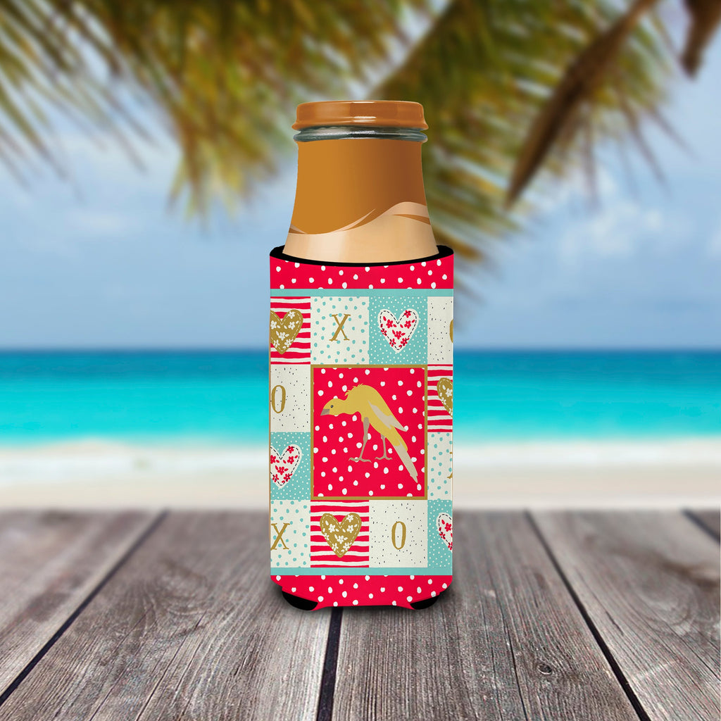 Belgian Hunchback Canary Love Slim Can Hugger , Insulated Foam Hugger for 12 oz Slim Cans, Beer Bottles & Water Bottles, Printed in USA