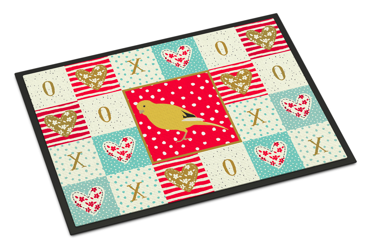Border Canary Love Doormat Indoor Outdoor 24H X 36W Front Door Mat Rugs for Entryway, Non Slip Washable Low Pile,