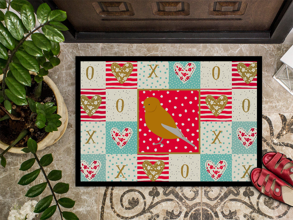 Norwich Canary Love Doormat Indoor Outdoor 24H X 36W Front Door Mat Rugs for Entryway, Non Slip Washable Low Pile,