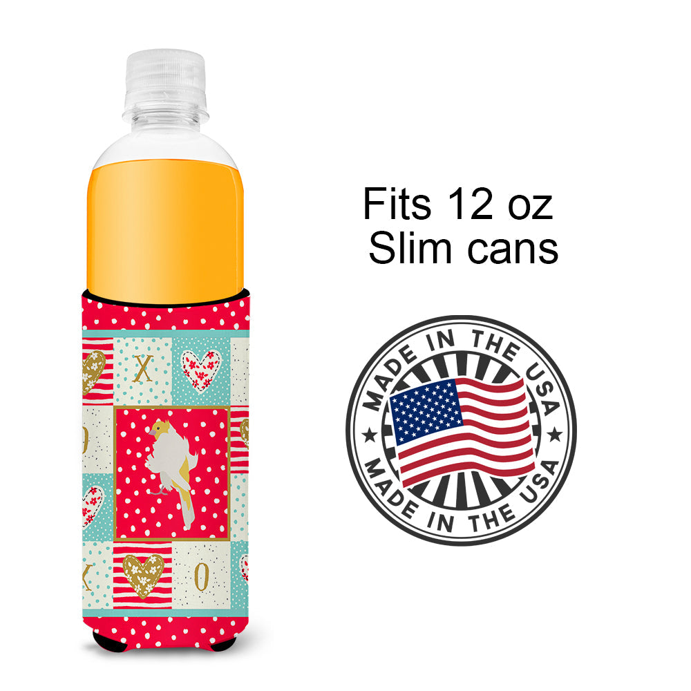 Parisian Trumpeter Canary Love Slim Can Hugger , Insulated Foam Hugger for 12 oz Slim Cans, Beer Bottles & Water Bottles, Printed in USA