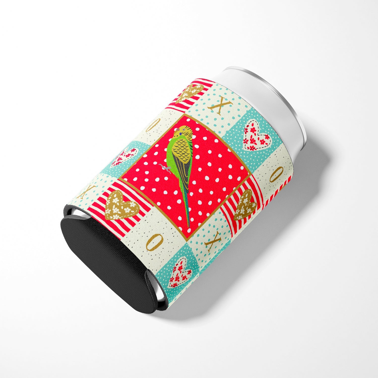 Budgerigar Love Can or Bottle Hugger Cooler Sleeve for Standard 12 oz Cans, Insulated Foam Beer & Soda Can Hugger Reusable