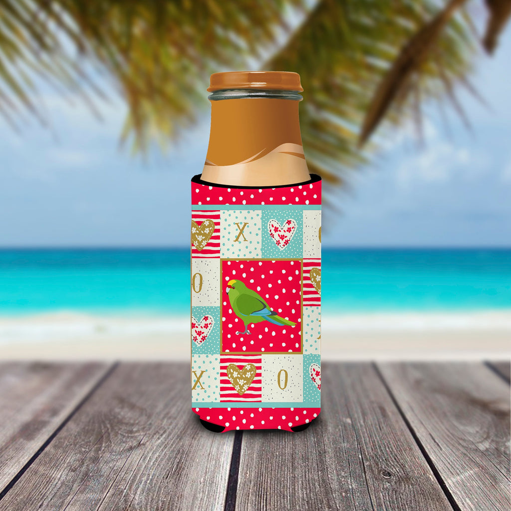 New Zealand Parakeet Love Slim Can Hugger , Insulated Foam Hugger for 12 oz Slim Cans, Beer Bottles & Water Bottles, Printed in USA