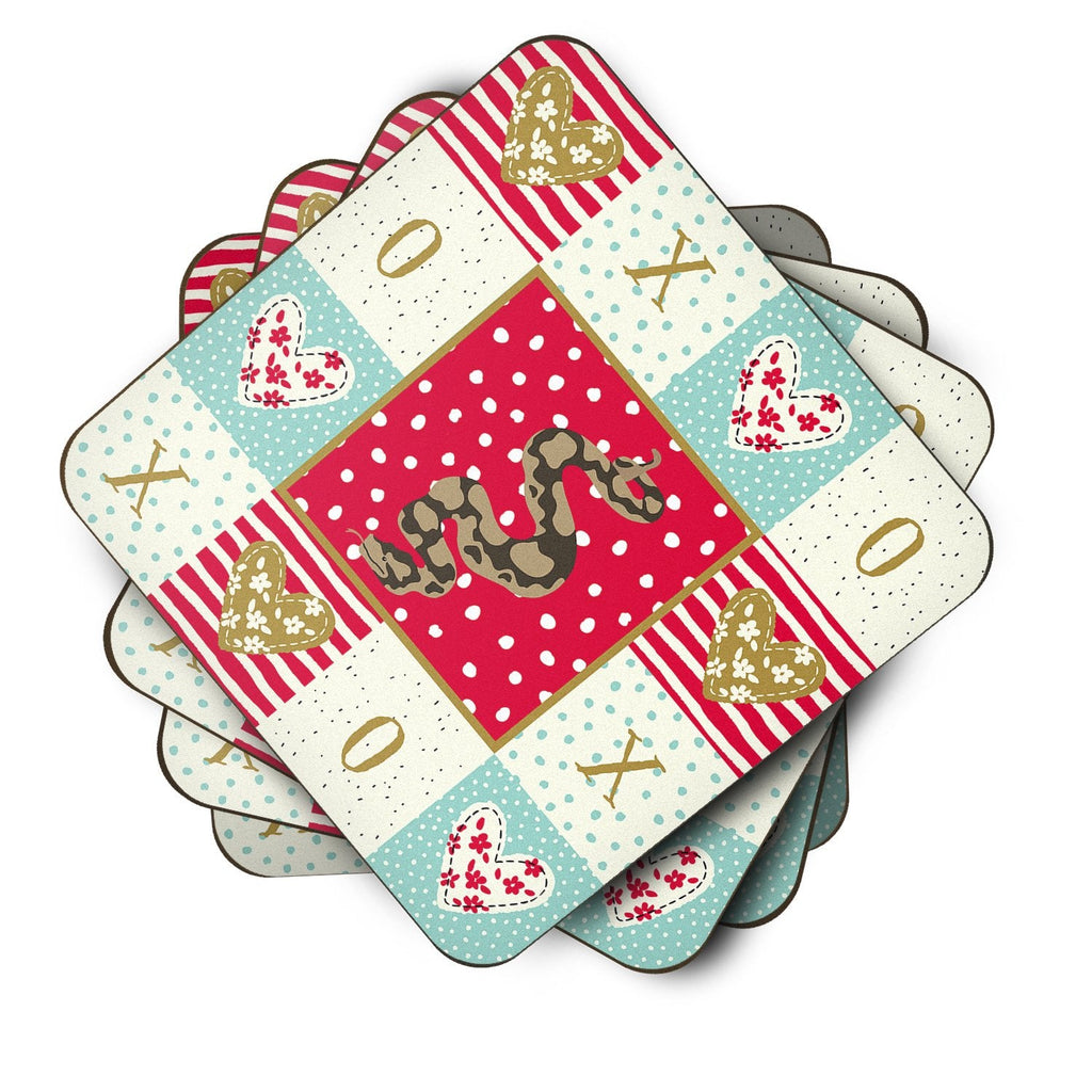 Python Foam Coasters Set of 4 Cup Coasters for Indoor Outdoor, Tabletop Protection, Anti Slip, Mouse pad Material