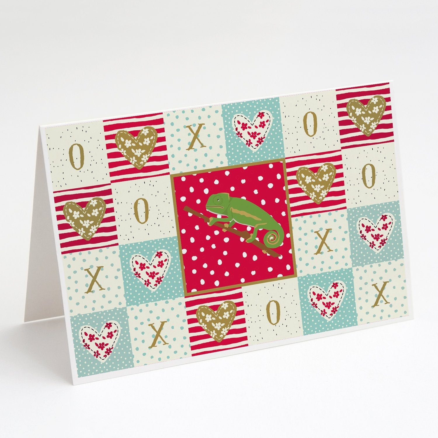 Chameleon Greeting Cards Pack of 8 Blank Cards with Envelopes Whimsical A7 Size 5x7