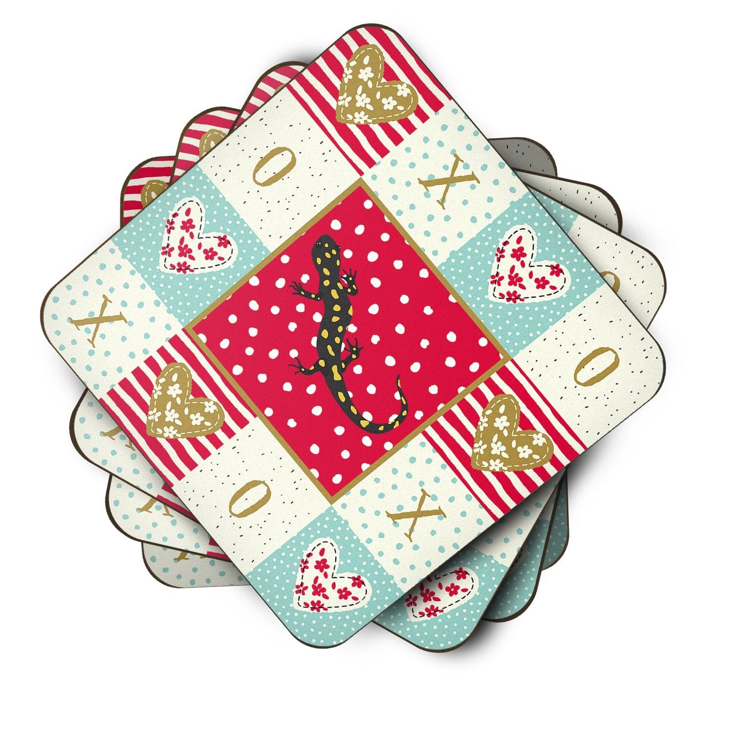 Salamander Foam Coasters Set of 4 Cup Coasters for Indoor Outdoor, Tabletop Protection, Anti Slip, Mouse pad Material