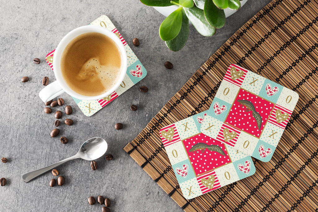 Newt Foam Coasters Set of 4 Cup Coasters for Indoor Outdoor, Tabletop Protection, Anti Slip, Mouse pad Material
