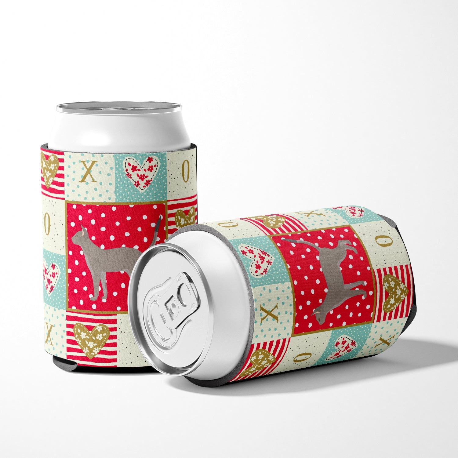Blue Abyssinian Cat Love Can or Bottle Hugger Cooler Sleeve for Standard 12 oz Cans, Insulated Foam Beer & Soda Can Hugger Reusable
