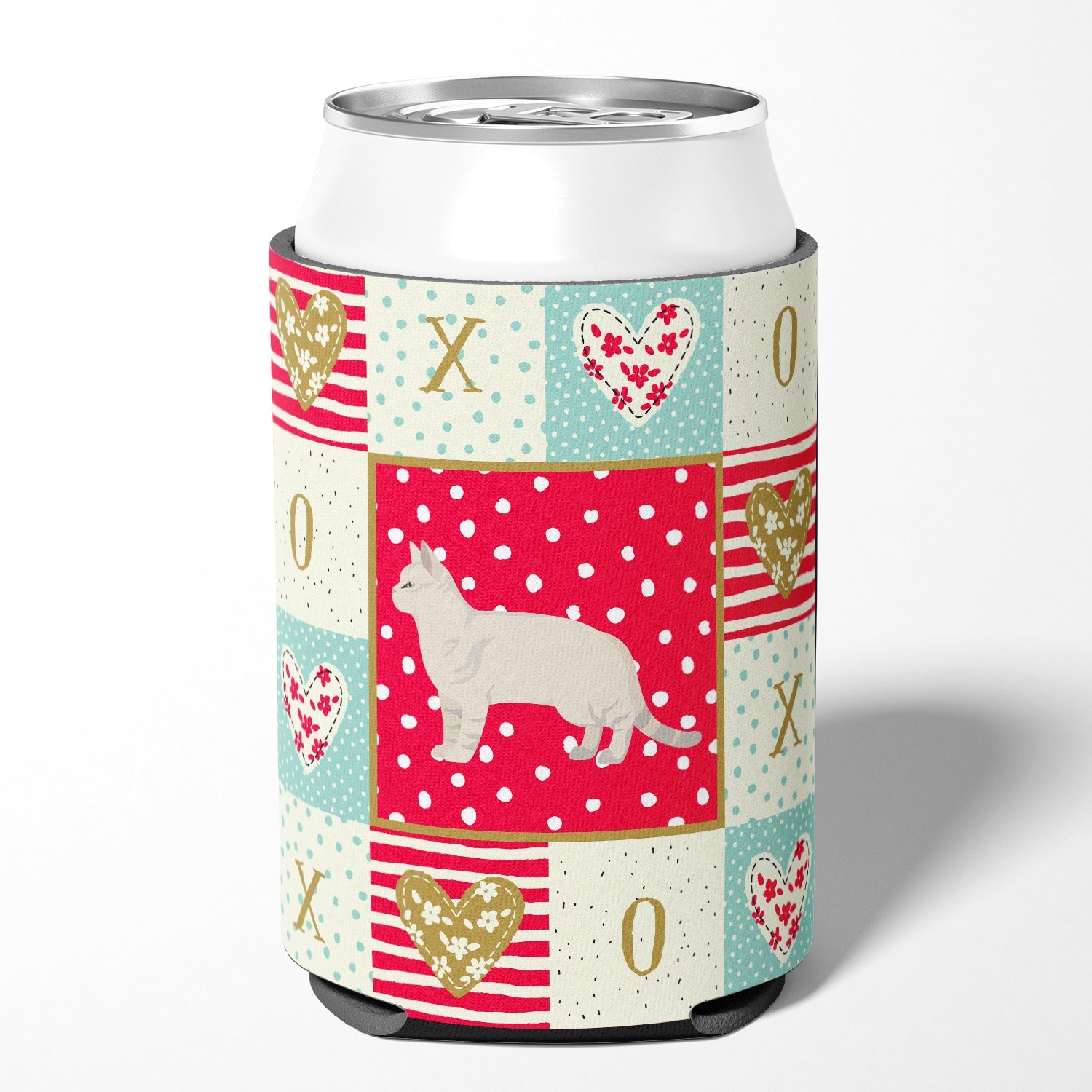 American Shorthair #2 Cat Love Can or Bottle Hugger Cooler Sleeve for Standard 12 oz Cans, Insulated Foam Beer & Soda Can Hugger Reusable