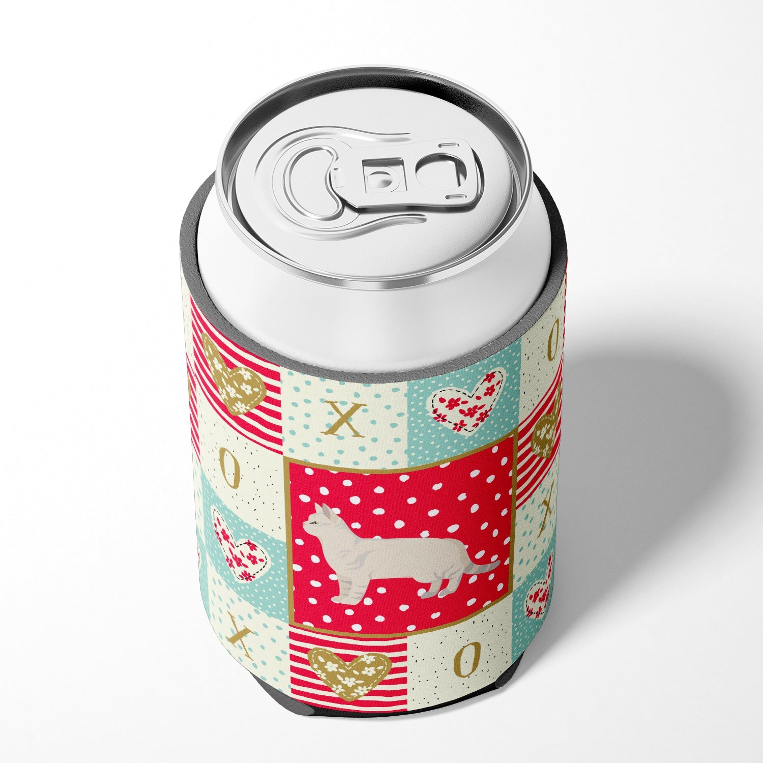 American Shorthair #2 Cat Love Can or Bottle Hugger Cooler Sleeve for Standard 12 oz Cans, Insulated Foam Beer & Soda Can Hugger Reusable
