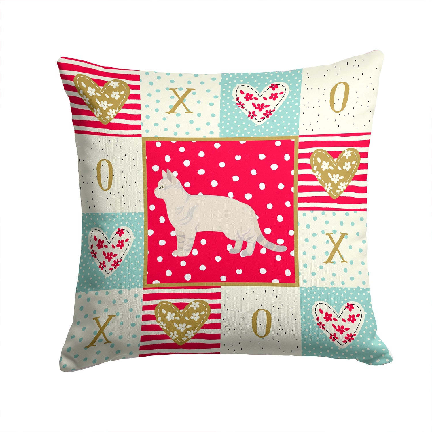 American Shorthair #2 Cat Love Decorative Throw Pillow 14x14 Indoor Outdoor Accent Cushion, Fabric Cover with Insert for Sofa, Bed, Porch & Living Room